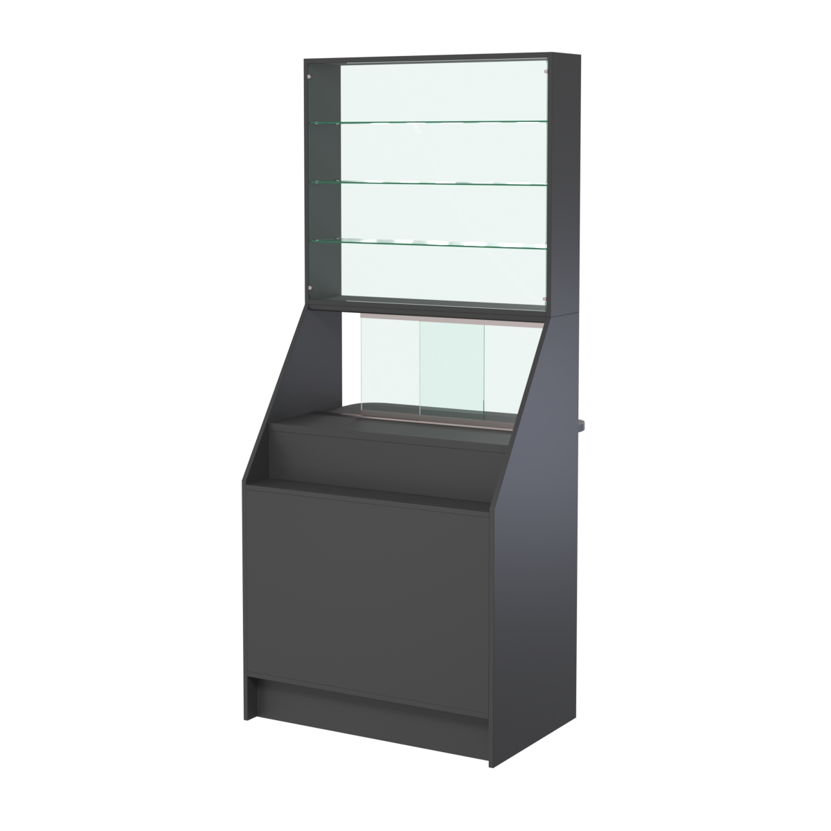 Витрина АЛМАЗ №3 окно выдачи с надставкой Черный