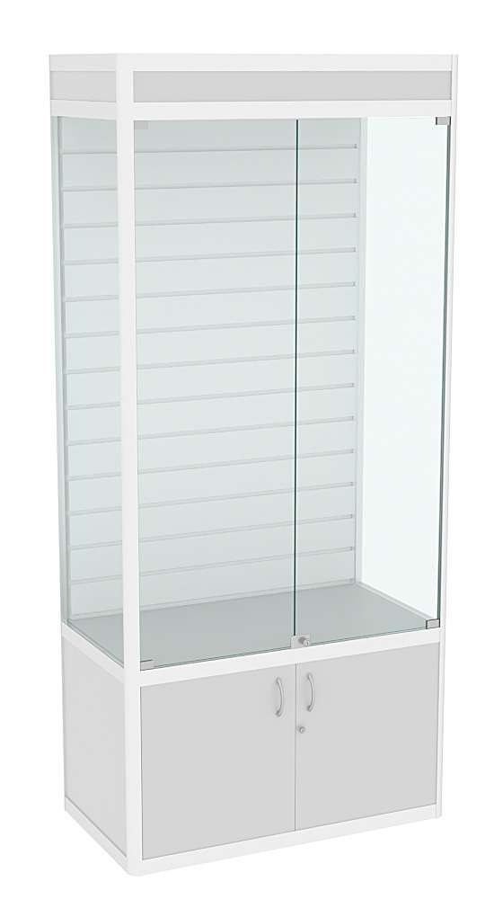 Витрина из профиля №1 с экономпанелью Серый