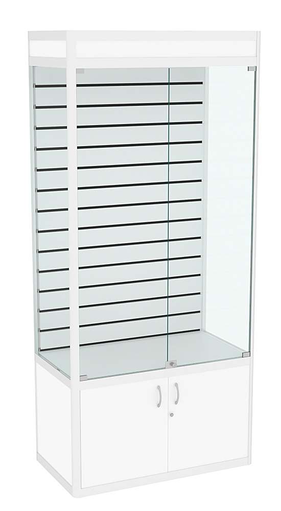 Витрина из профиля №1 с экономпанелью Белый