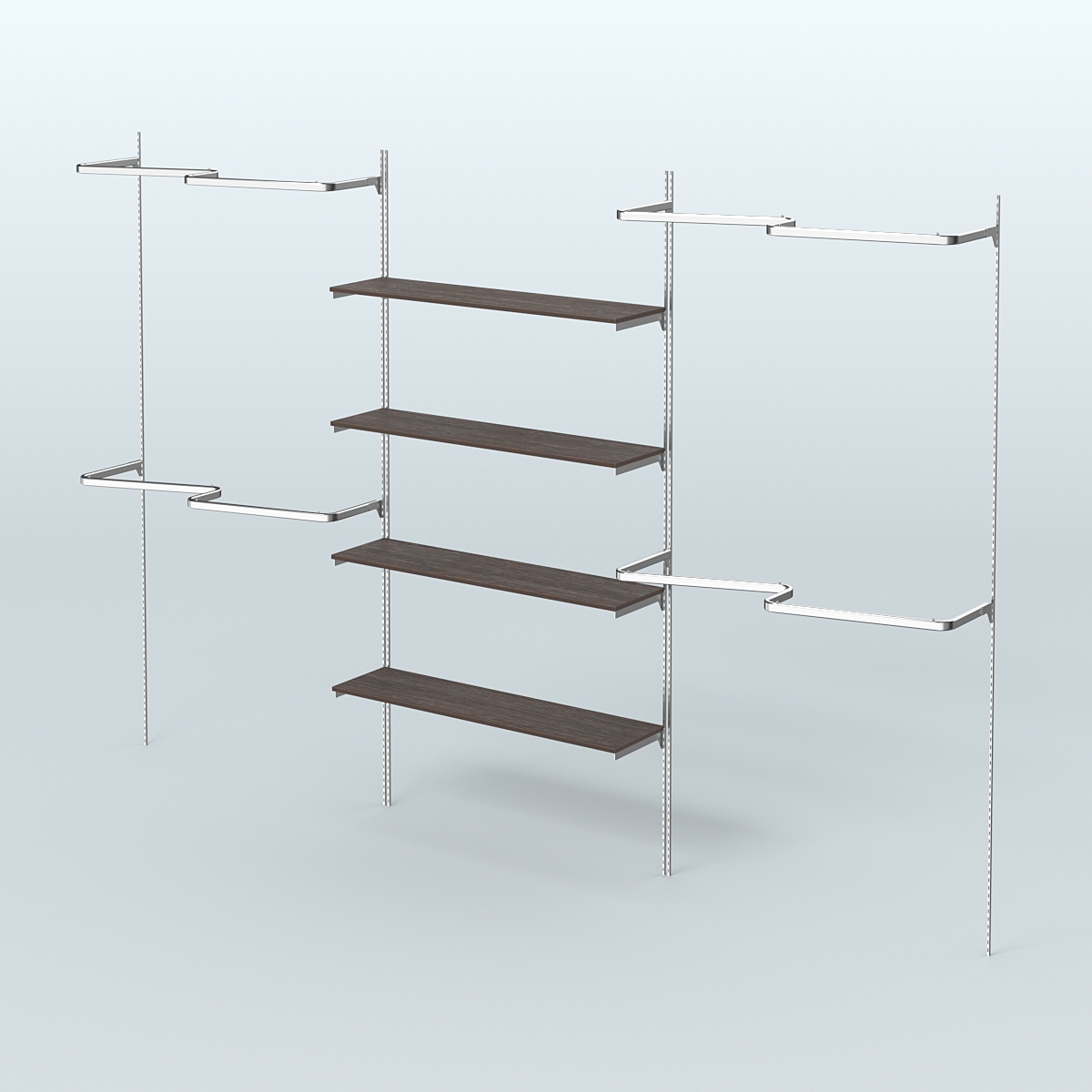 Neo Fix №5(М) с полками из ДСП и М-образными поручнями (3600 мм) Дуб Венге