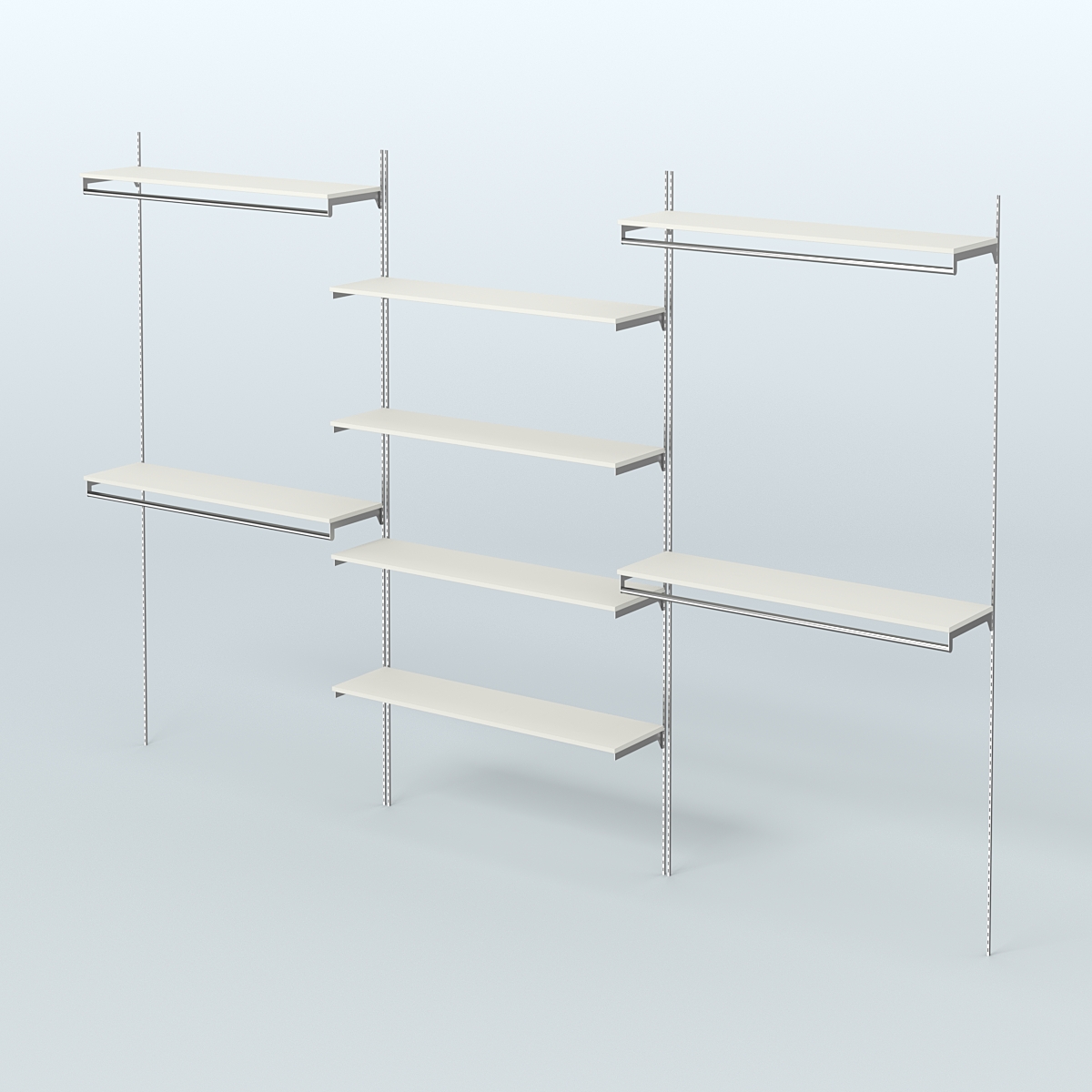 Neo Fix №5(С) с выносными поручнями и полками из ДСП (3600 мм) Белый