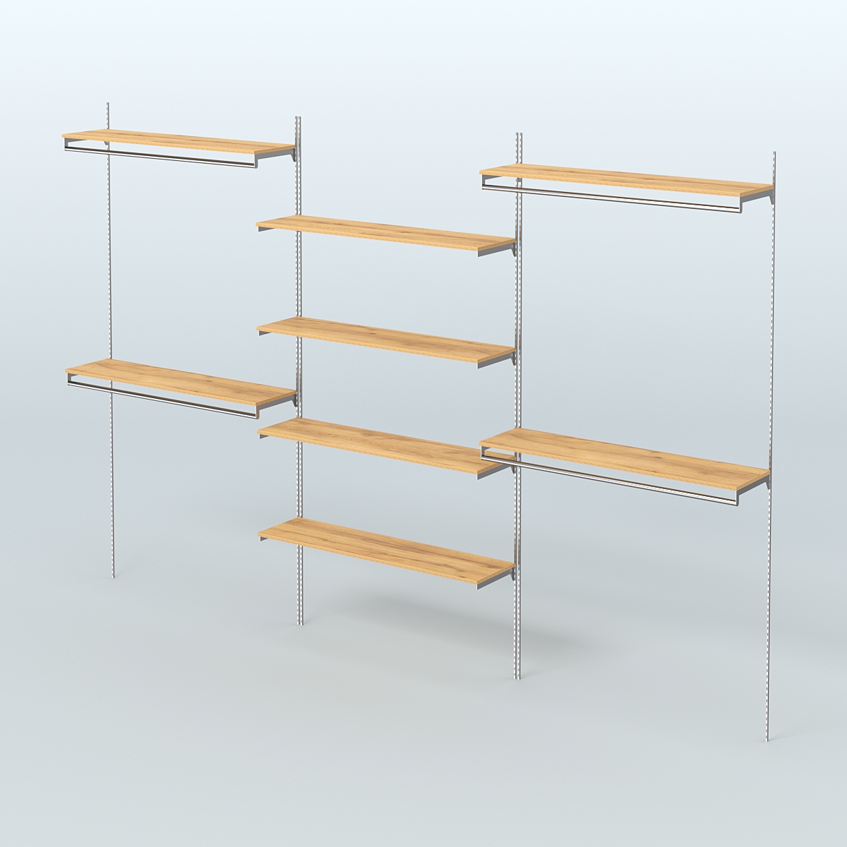 Neo Fix №5(С) с выносными поручнями и полками из ДСП (3600 мм) Дуб Золотистый