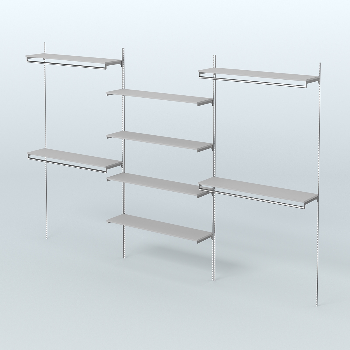 Neo Fix №5(С) с выносными поручнями и полками из ДСП (3600 мм) Серый