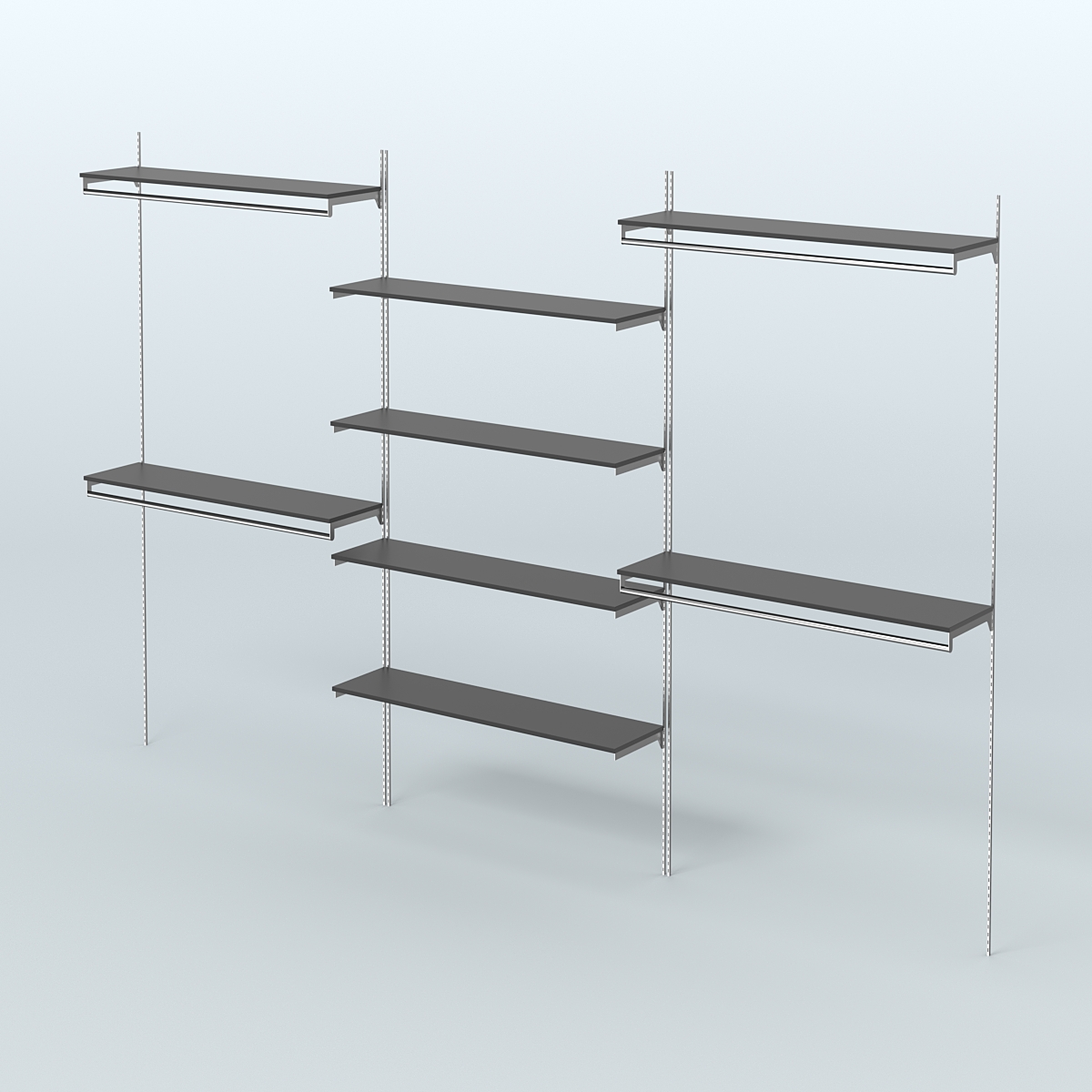 Neo Fix №5(С) с выносными поручнями и полками из ДСП (3600 мм) Черный