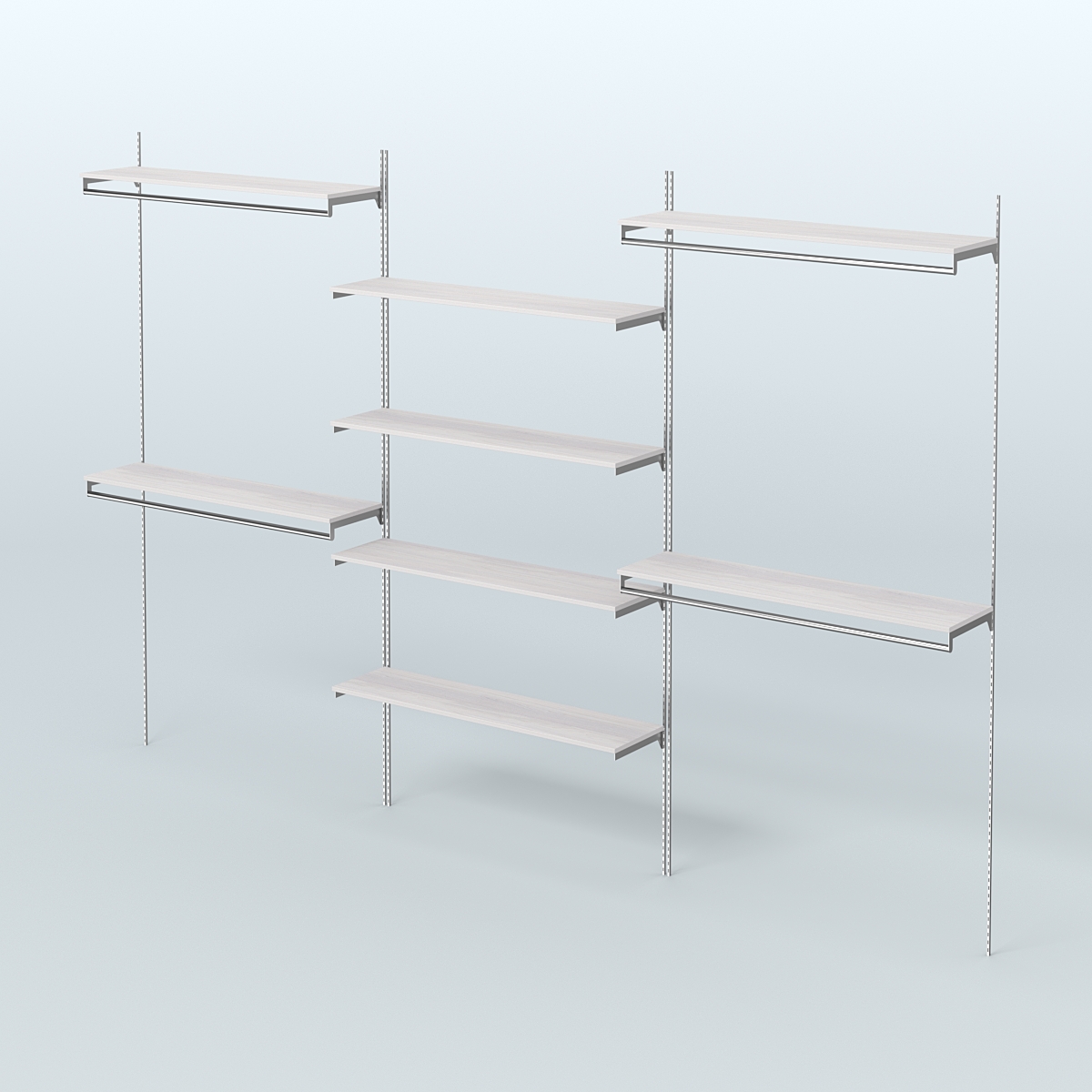 Neo Fix №5(С) с выносными поручнями и полками из ДСП (3600 мм) Ясень Анкор светлый