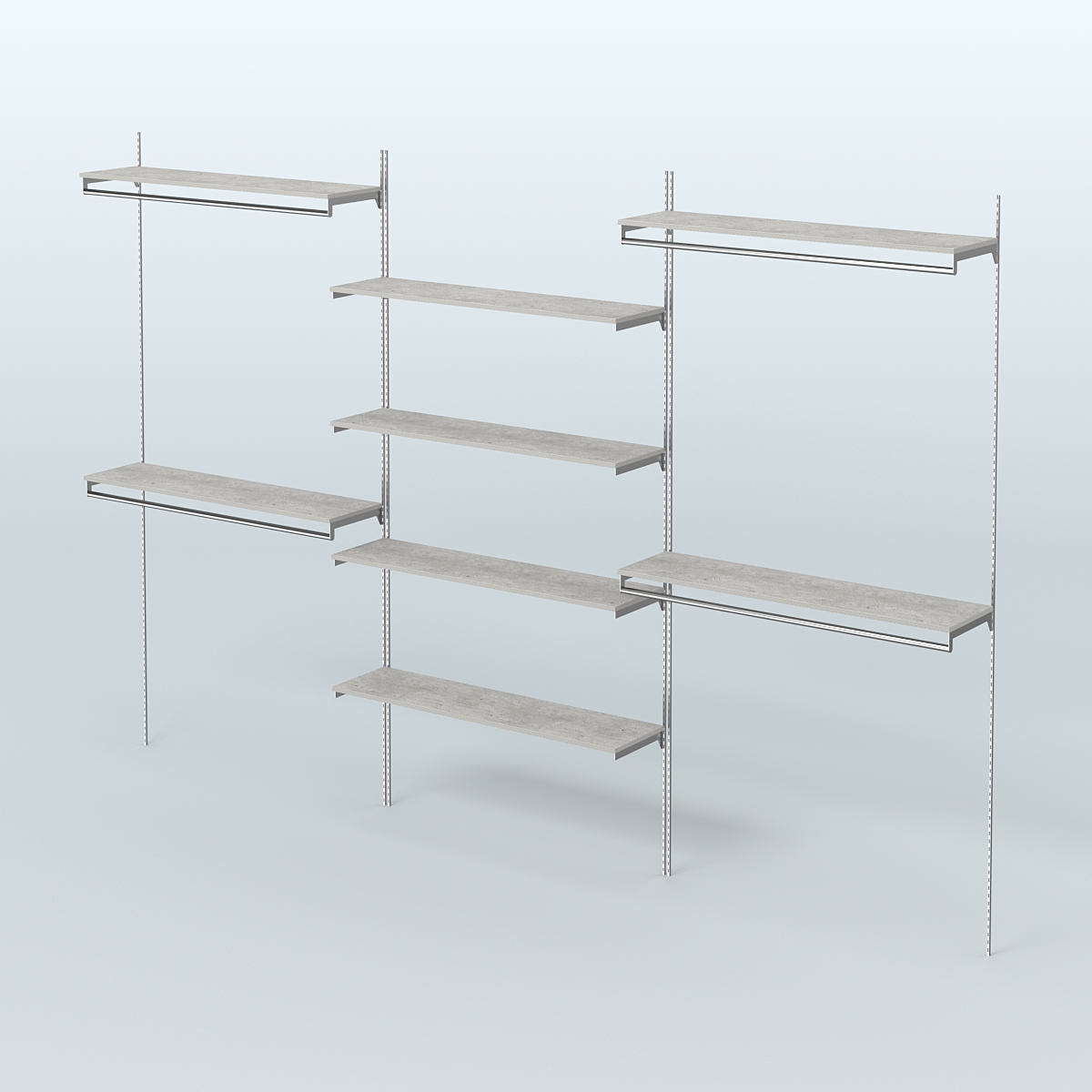 Neo Fix №5(С) с выносными поручнями и полками из ДСП (3600 мм) Метрополитан Грей