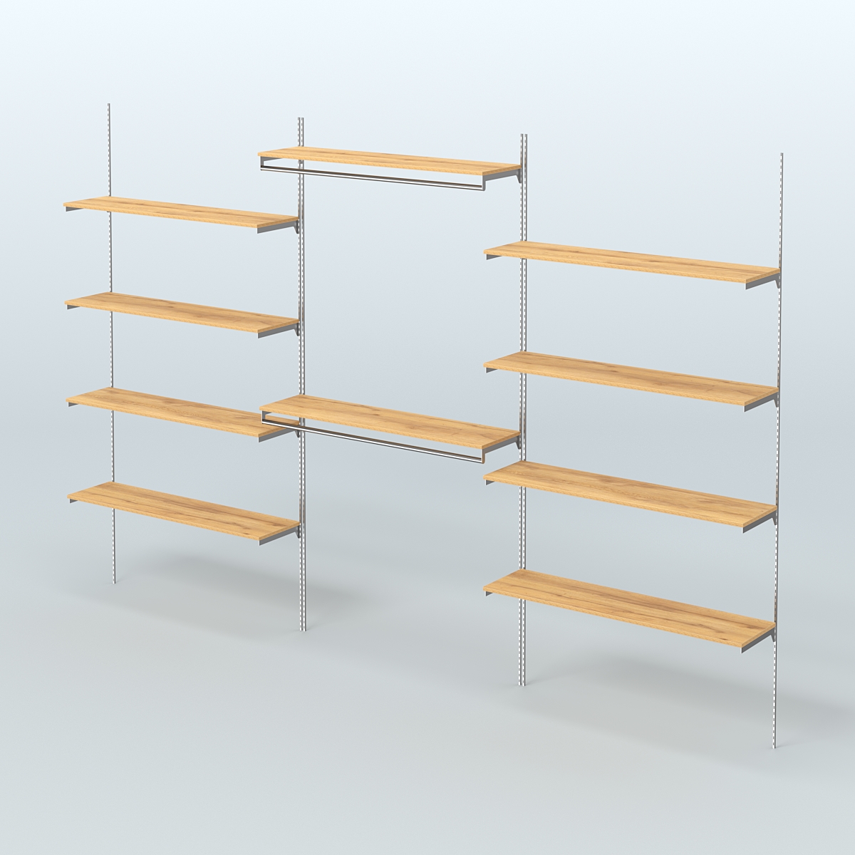 Neo Fix №7(С) система настенная с выносными поручнями и полками из ДСП (3600 мм) Дуб Золотистый