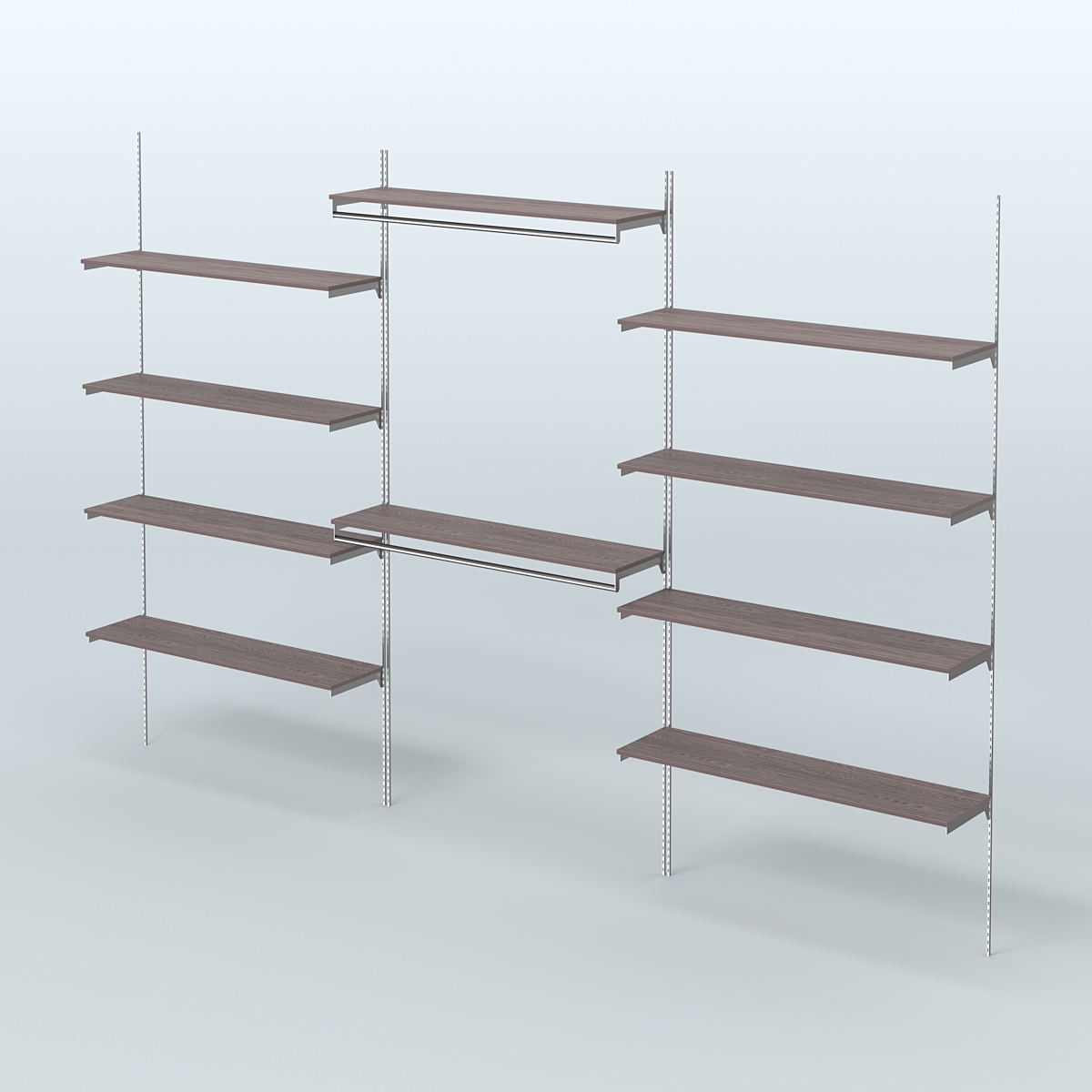 Neo Fix №7(С) система настенная с выносными поручнями и полками из ДСП (3600 мм) Ясень Анкор темный
