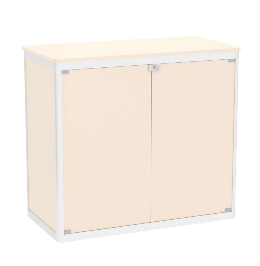 Прилавок из профиля прямоугольный №1 (закрытый)  Крем Вайс