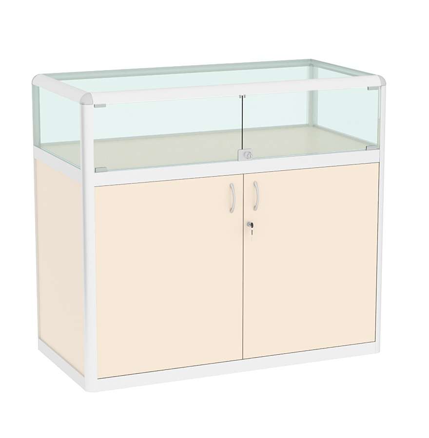 Прилавок из профиля прямоугольный №2 (закрытый)  Крем Вайс