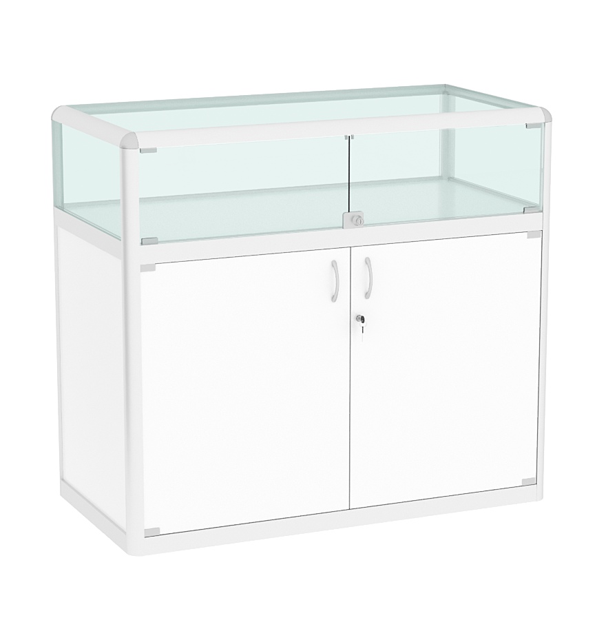 Прилавок из профиля прямоугольный №2 (закрытый)  Белый