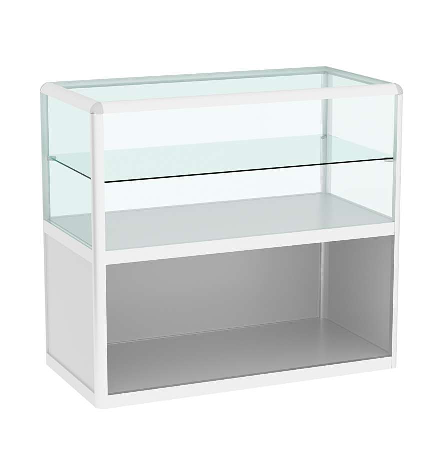 Прилавок из профиля прямоугольный №3 (открытый) Серый