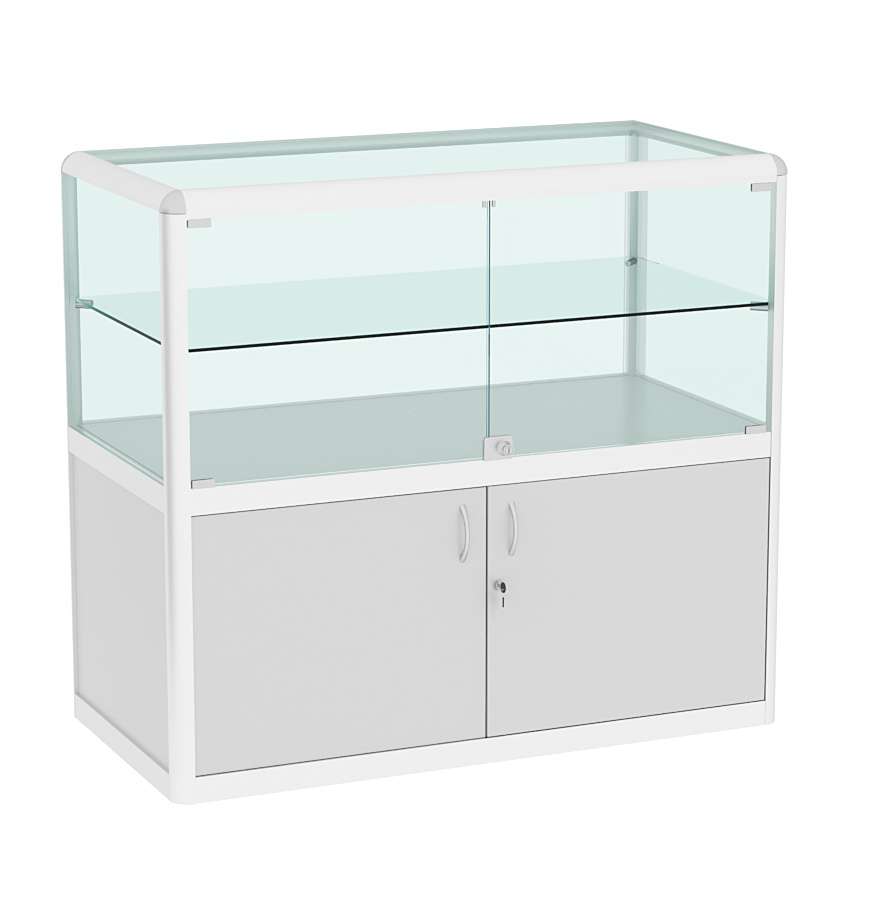 Прилавок из профиля прямоугольный №3 (закрытый) Серый