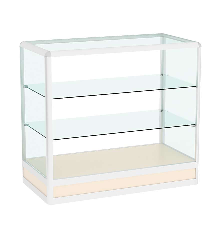 Прилавок из профиля прямоугольный №4 (открытый) Крем Вайс