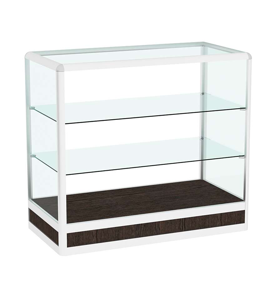 Прилавок из профиля прямоугольный №4 (открытый) Дуб Венге