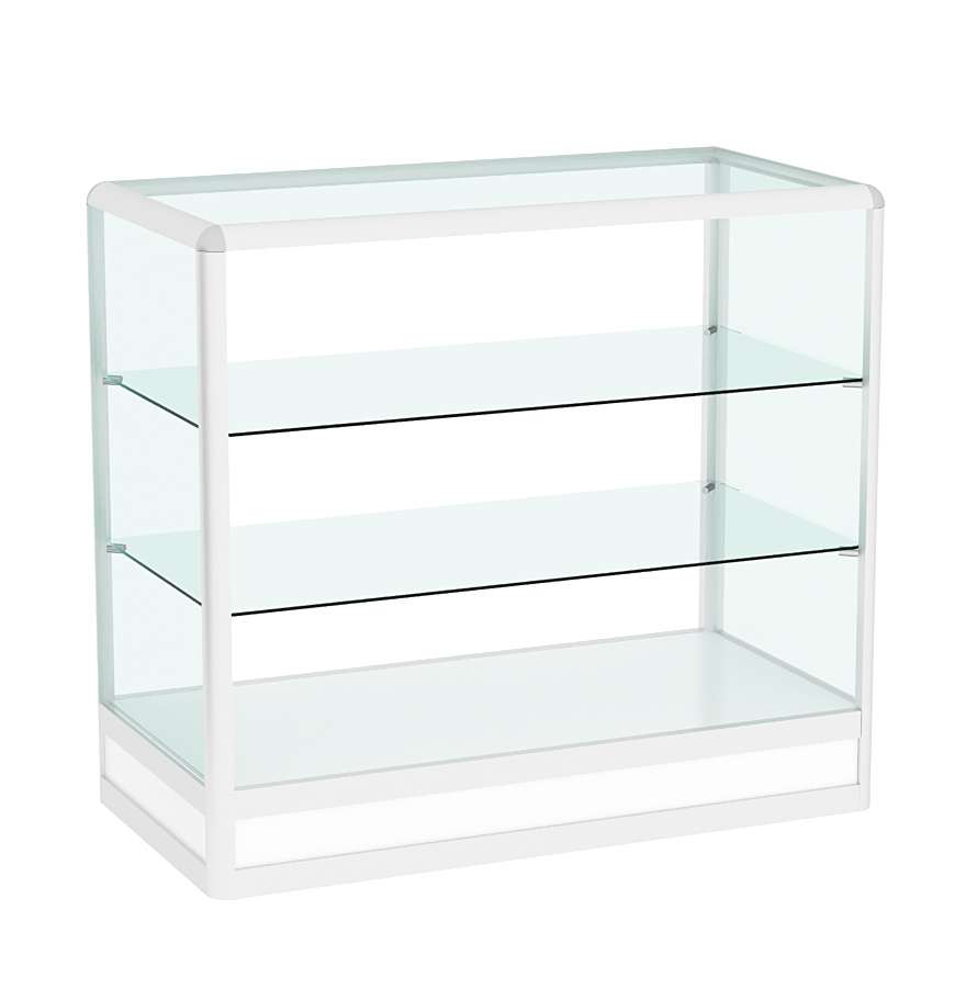 Прилавок из профиля прямоугольный №4 (открытый) Белый