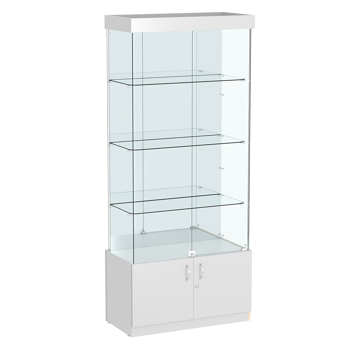 Витрина Истра №3 прямоугольная (задняя стенка - зеркало) Серый