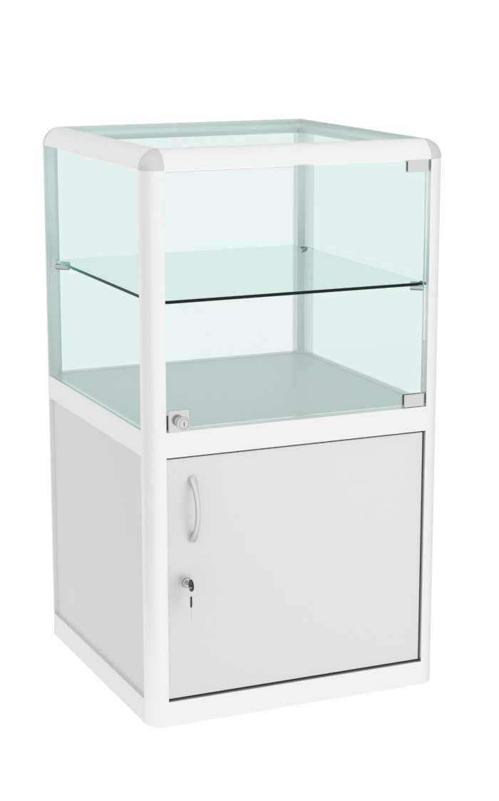 Прилавок из профиля Стаканчик №3 (закрытый) Серый