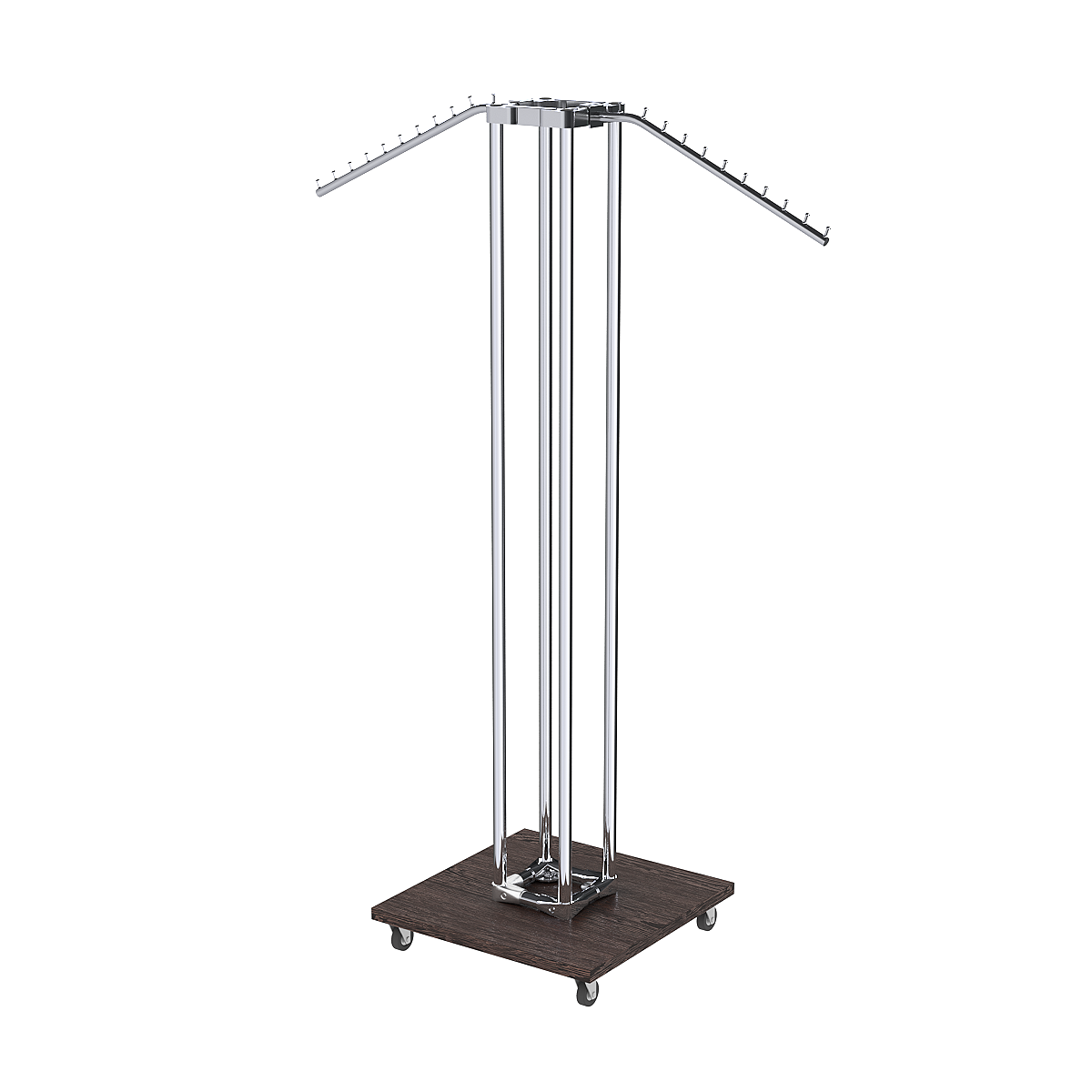 Торговое вешало для одежды с наклонными кронштейнами СТРЕЛА №3-5Ц-ТНХ Дуб Венге