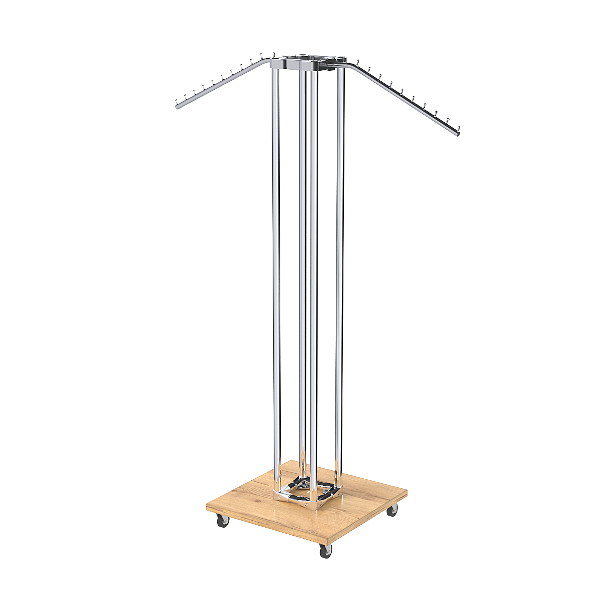 Торговое вешало для одежды с наклонными кронштейнами СТРЕЛА №3-5Ц-ТНХ Дуб Золотистый