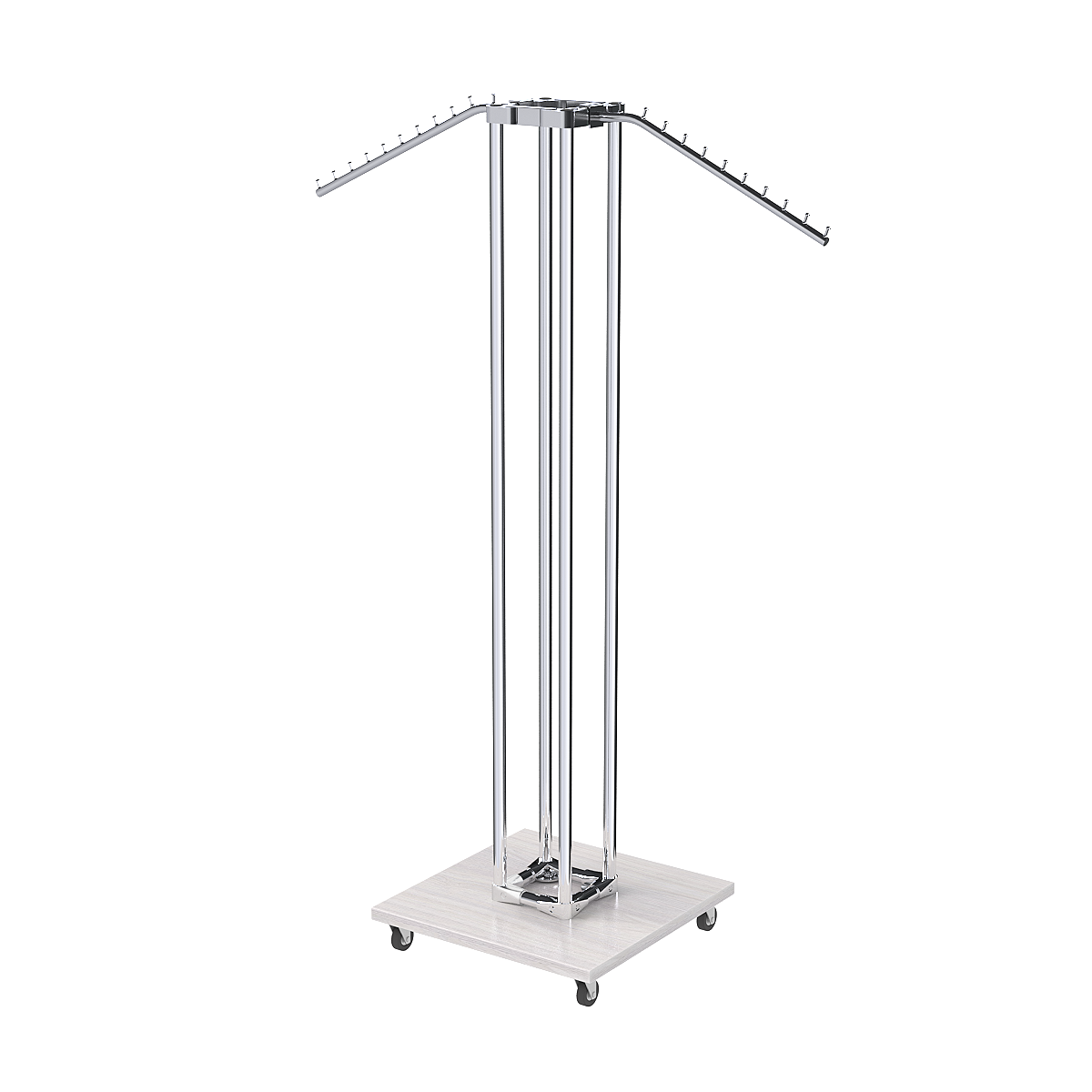 Торговое вешало для одежды с наклонными кронштейнами СТРЕЛА №3-5Ц-ТНХ Ясень Анкор светлый - U31104