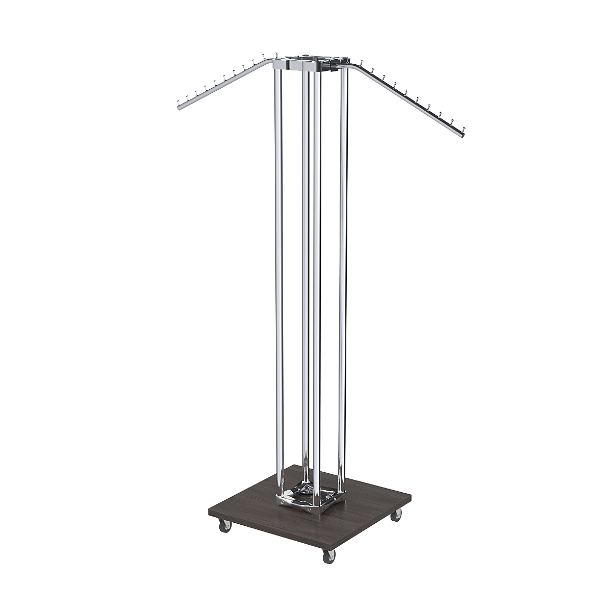 Торговое вешало для одежды с наклонными кронштейнами СТРЕЛА №3-5Ц-ТНХ Грейвуд