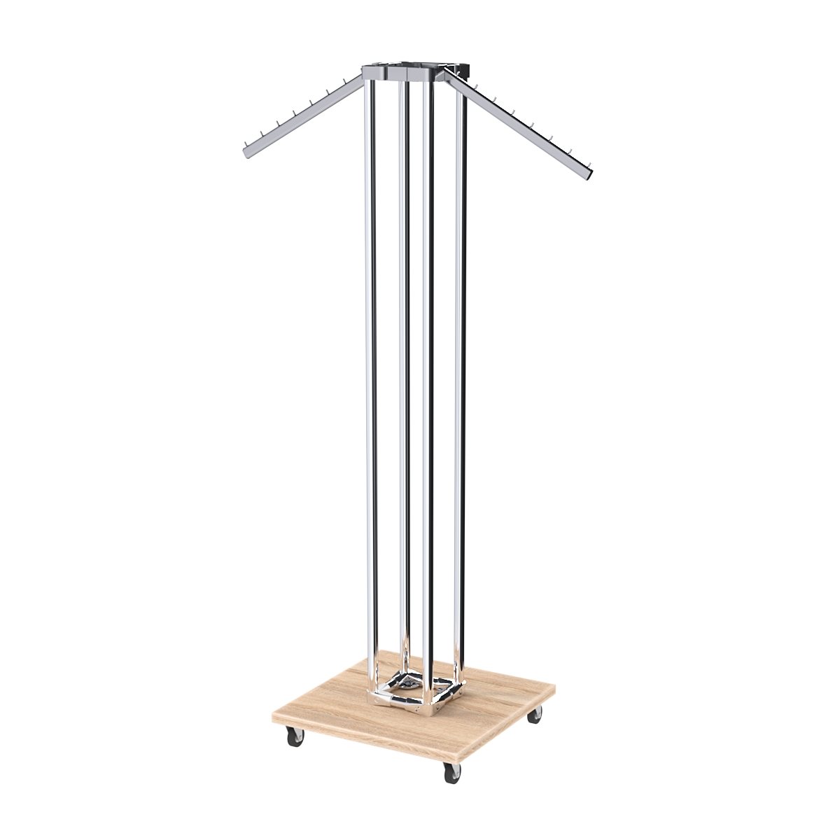 Торговое вешало для одежды с усиленными кронштейнами СТРЕЛА №6-8Ц-КНХ Дуб Сонома