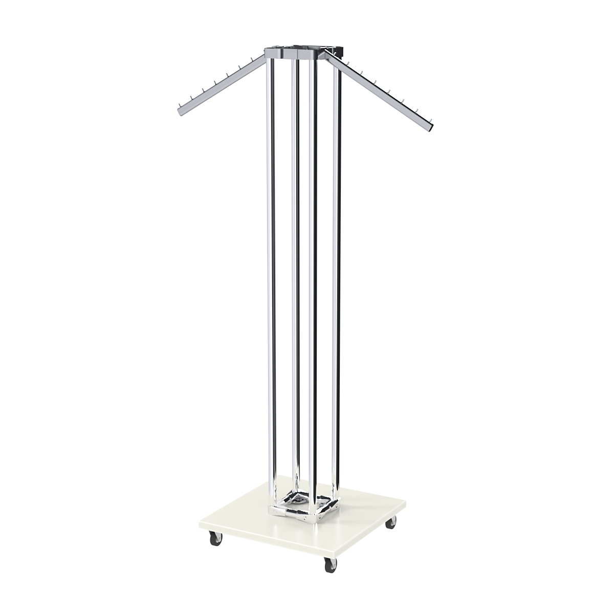 Торговое вешало для одежды с усиленными кронштейнами СТРЕЛА №6-8Ц-КНХ Белый