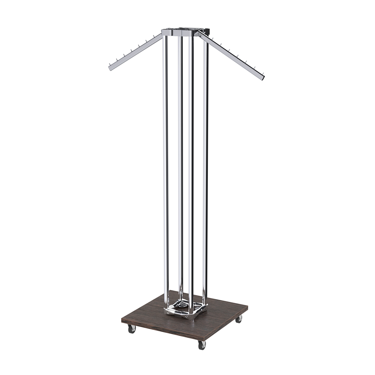 Торговое вешало для одежды с усиленными кронштейнами СТРЕЛА №6-8Ц-КНХ Дуб Венге