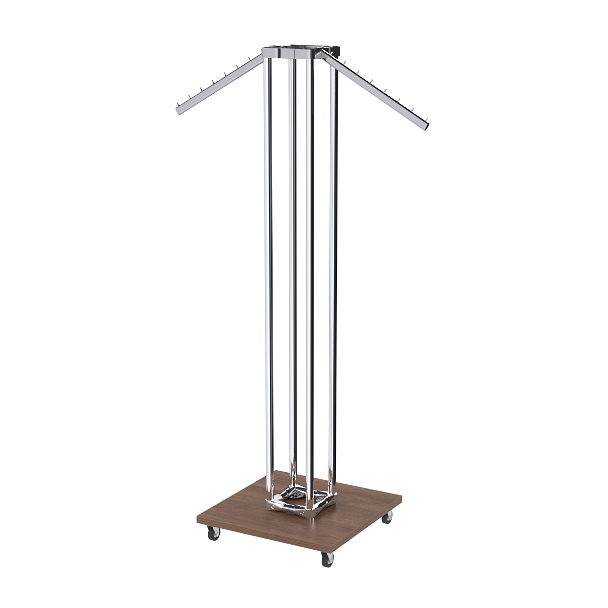 Торговое вешало для одежды с усиленными кронштейнами СТРЕЛА №6-8Ц-КНХ Орех