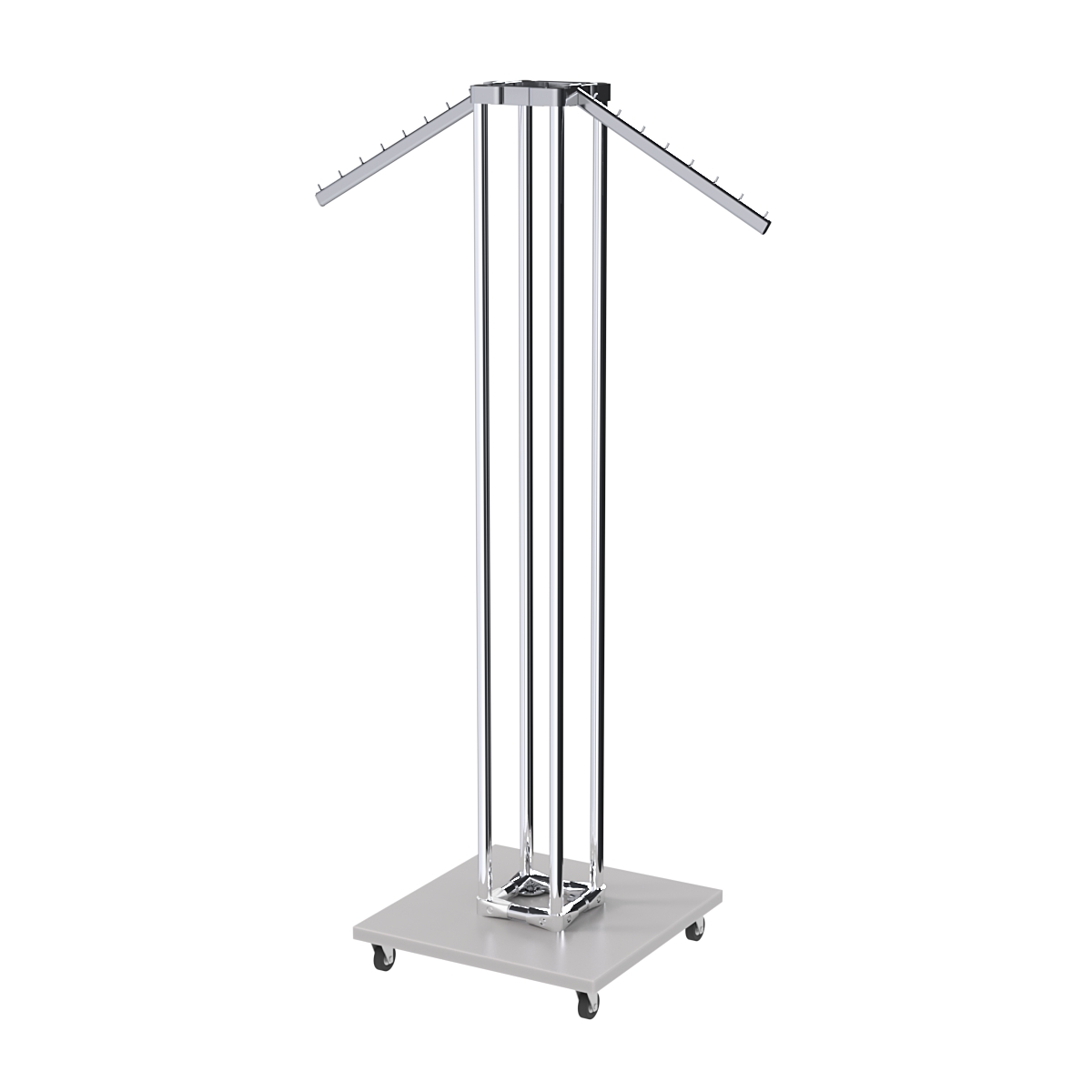 Торговое вешало для одежды с усиленными кронштейнами СТРЕЛА №6-8Ц-КНХ Серый