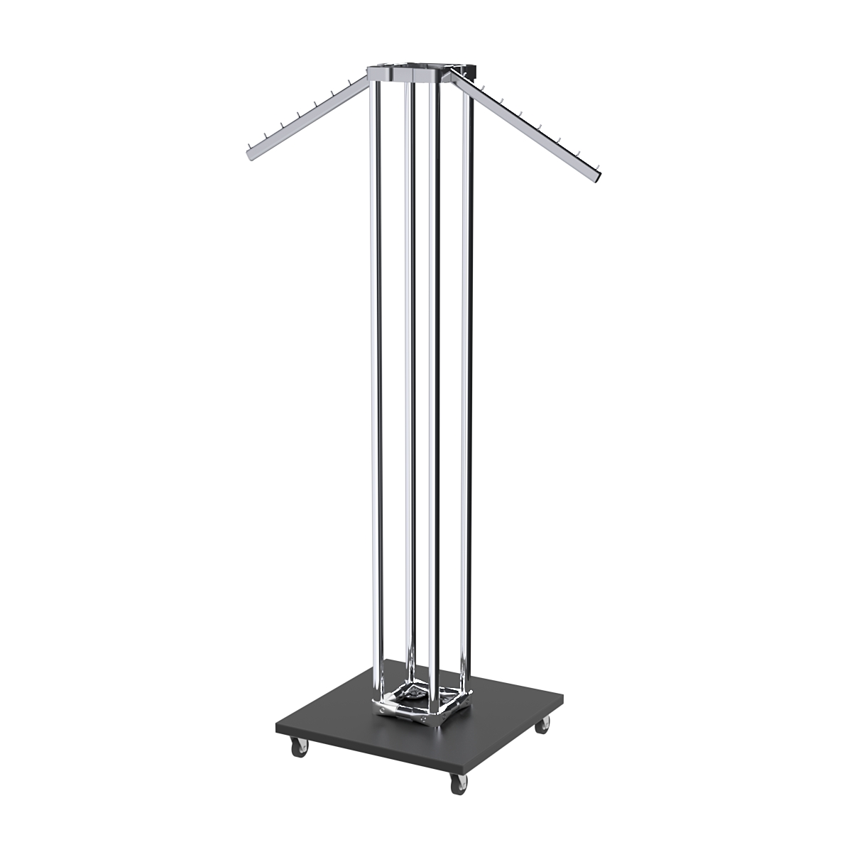 Торговое вешало для одежды с усиленными кронштейнами СТРЕЛА №6-8Ц-КНХ Черный