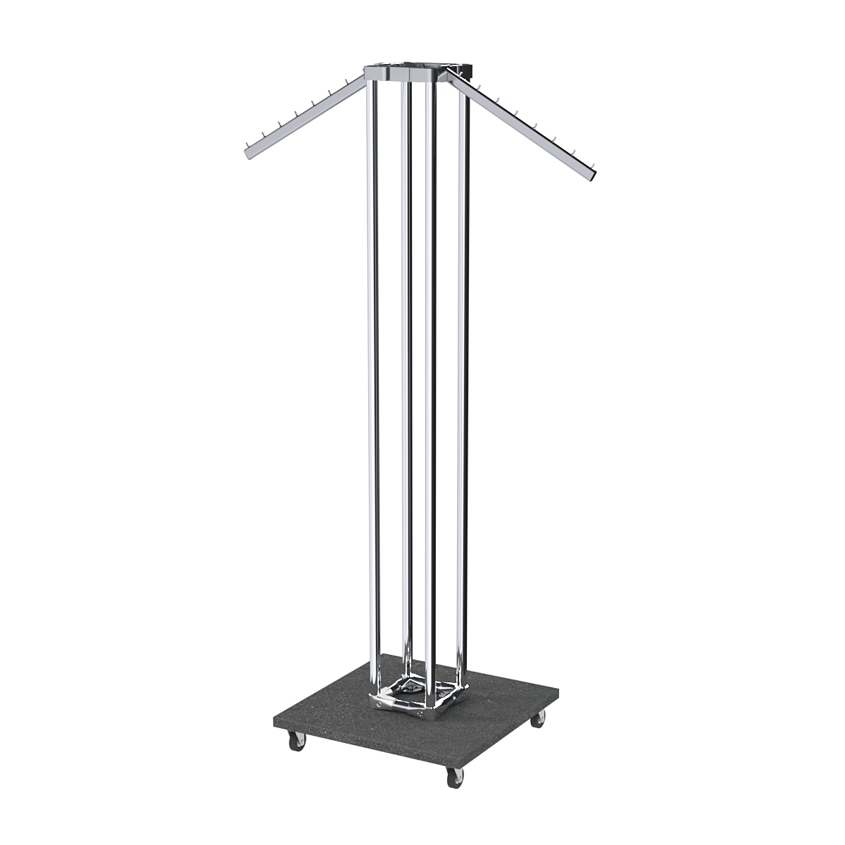 Торговое вешало для одежды с усиленными кронштейнами СТРЕЛА №6-8Ц-КНХ Антрацит