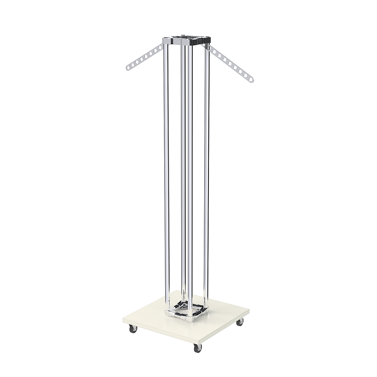 Торговое вешало для одежды с кронштейнами-лезвиями СТРЕЛА №8-10-О-ЛНХ Белый