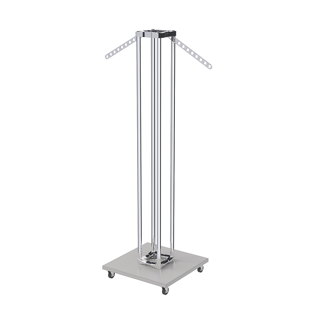 Торговое вешало для одежды с кронштейнами-лезвиями СТРЕЛА №8-10-О-ЛНХ Серый