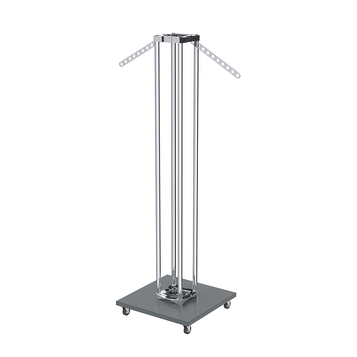 Торговое вешало для одежды с кронштейнами-лезвиями СТРЕЛА №8-10-О-ЛНХ Темно-Серый