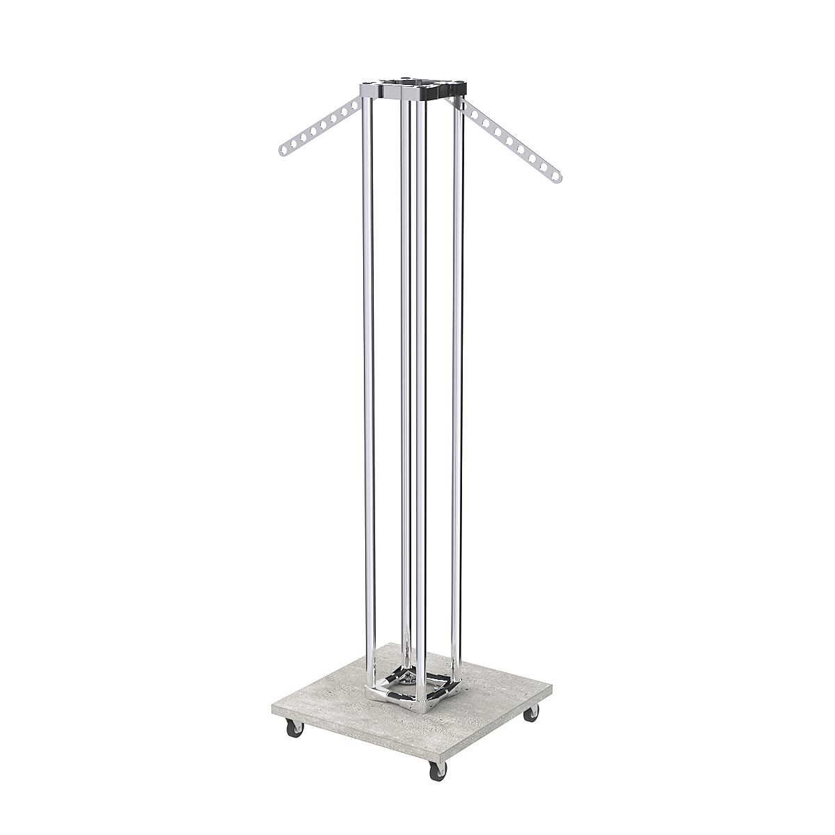 Торговое вешало для одежды с кронштейнами-лезвиями СТРЕЛА №8-10-О-ЛНХ Метрополитан Грей