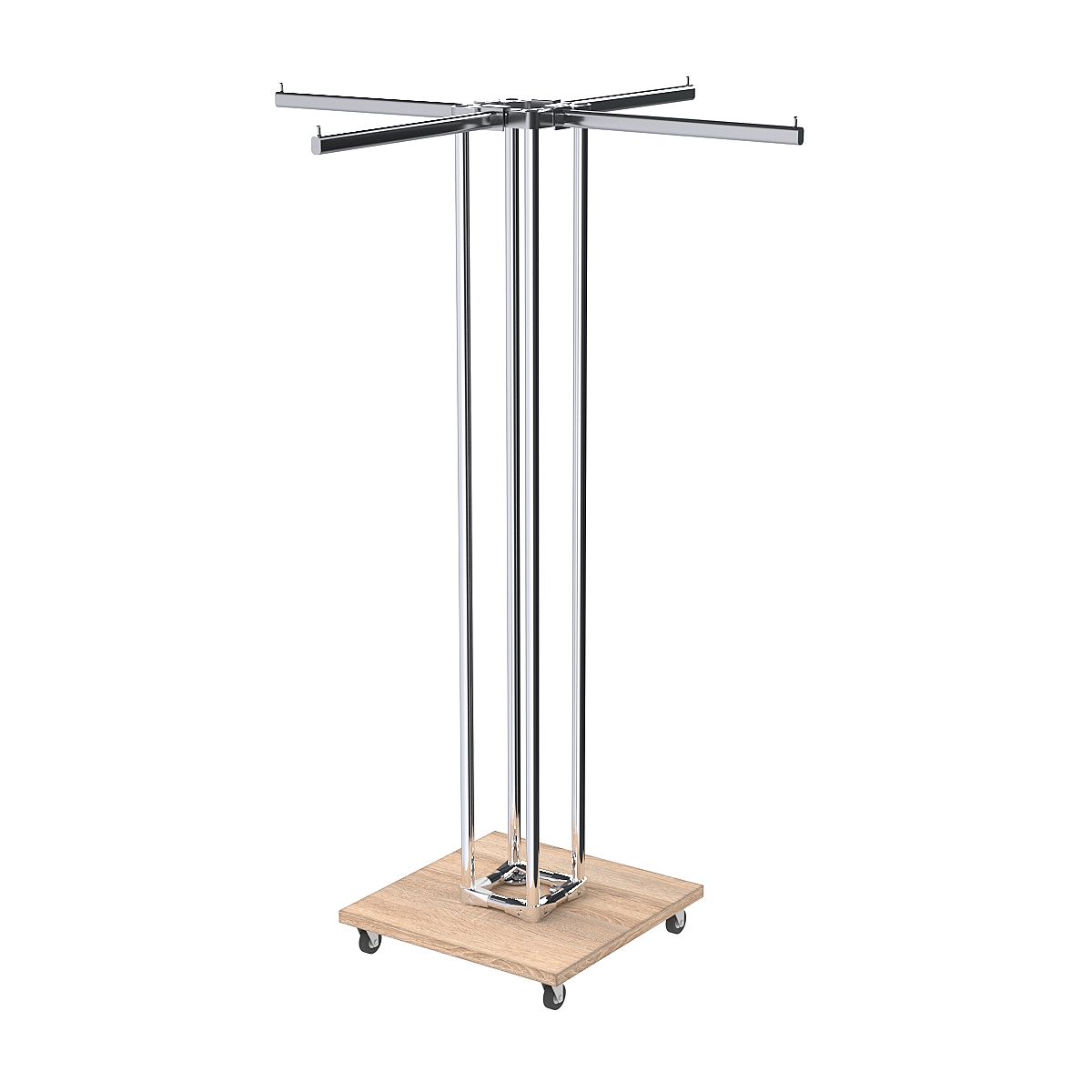 Торговое вешало для одежды обзорное ЁЛОЧКА №1-4К-1Ц-КПХ Дуб Сонома