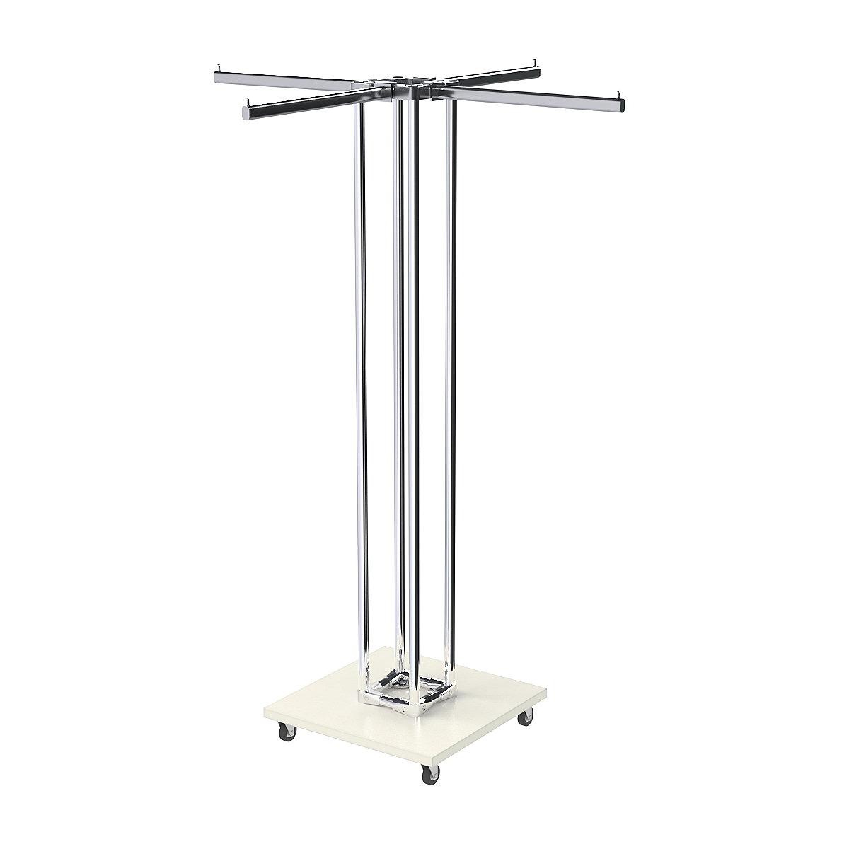 Торговое вешало для одежды обзорное ЁЛОЧКА №1-4К-1Ц-КПХ Белый