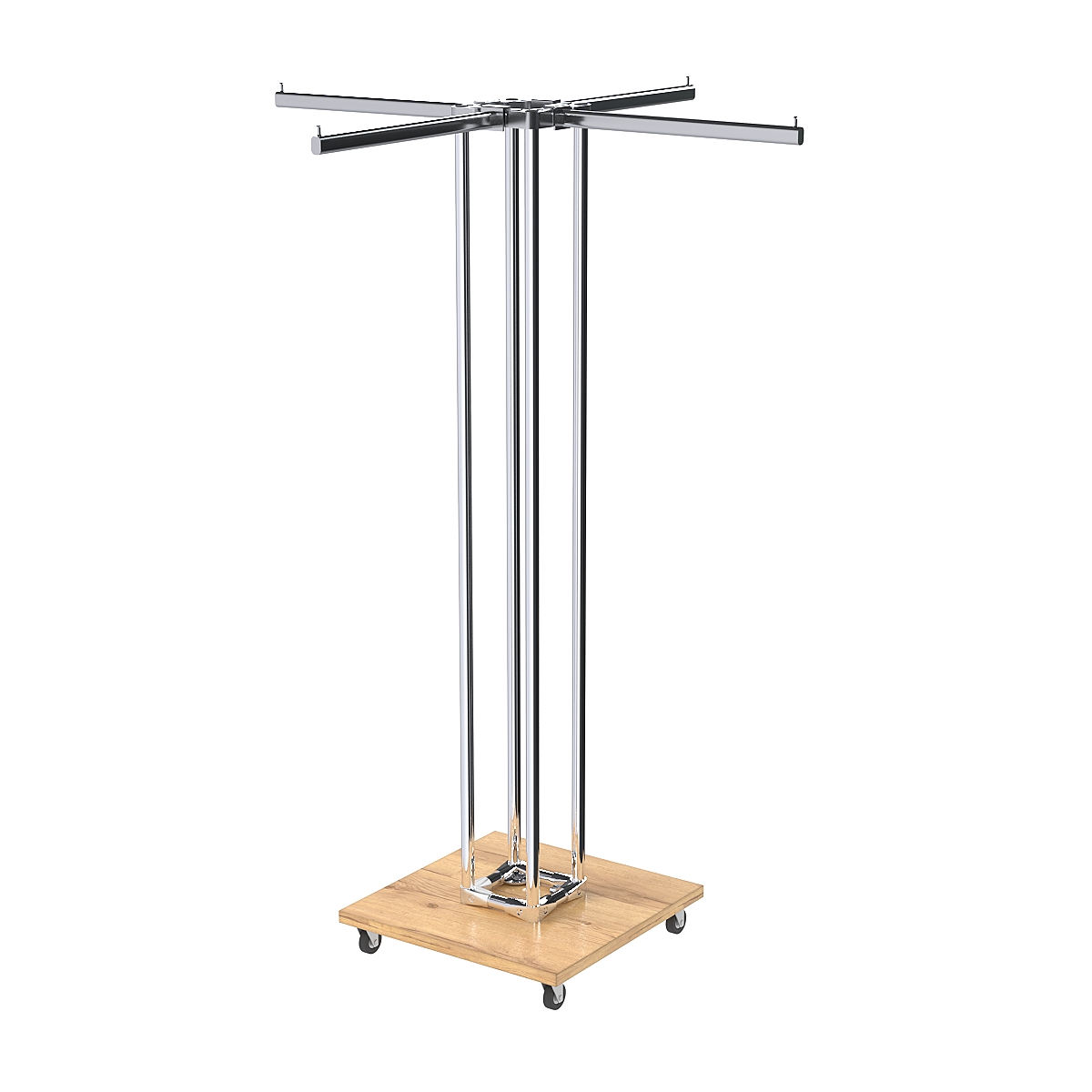 Торговое вешало для одежды обзорное ЁЛОЧКА №1-4К-1Ц-КПХ Дуб Золотистый