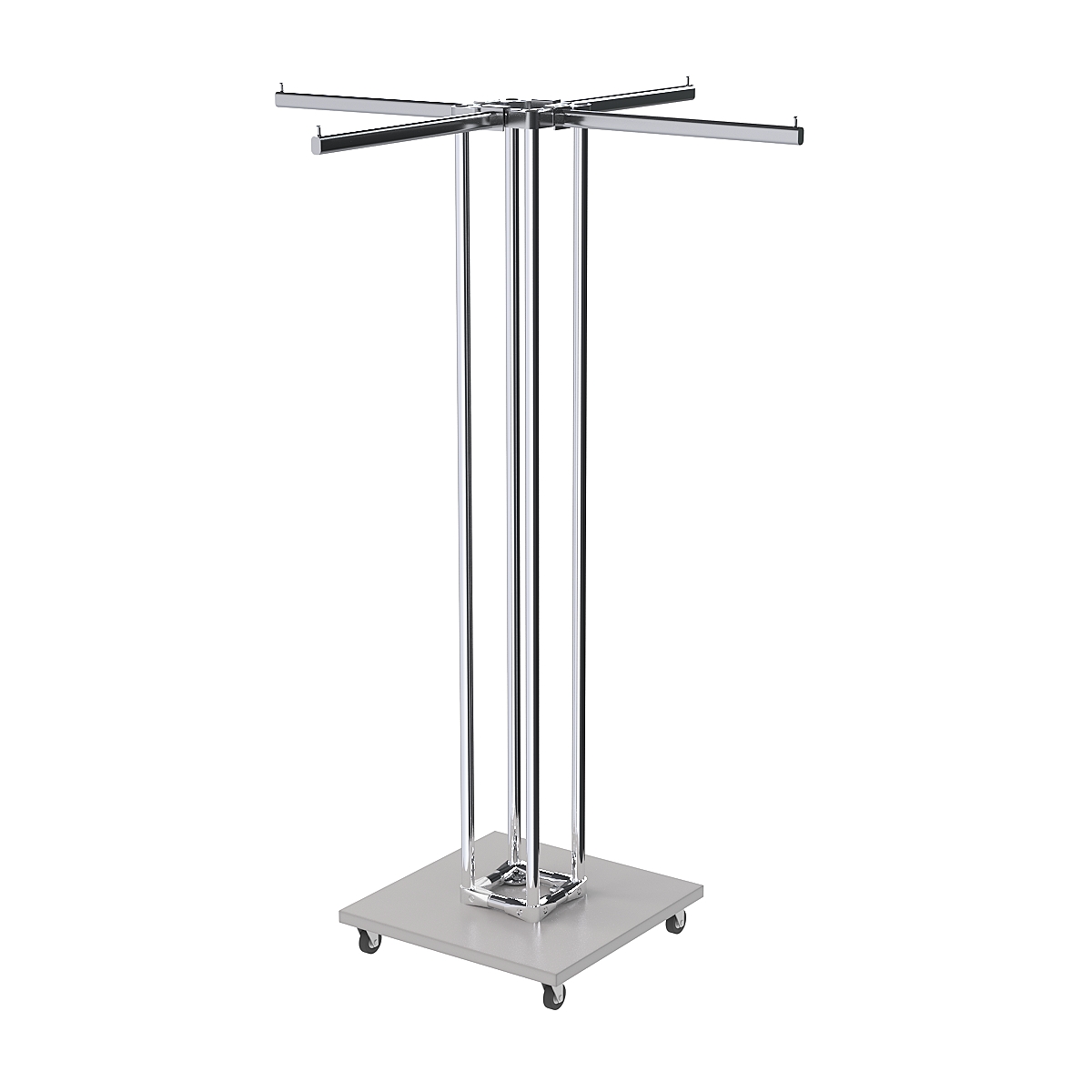 Торговое вешало для одежды обзорное ЁЛОЧКА №1-4К-1Ц-КПХ Серый