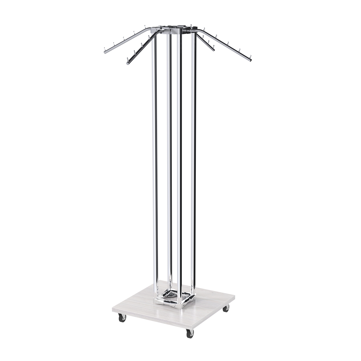 Торговое вешало для одежды ЁЛОЧКА с наклонными кронштейнами №3-4К-5Ц-ТНХ Ясень Анкор светлый - U31104