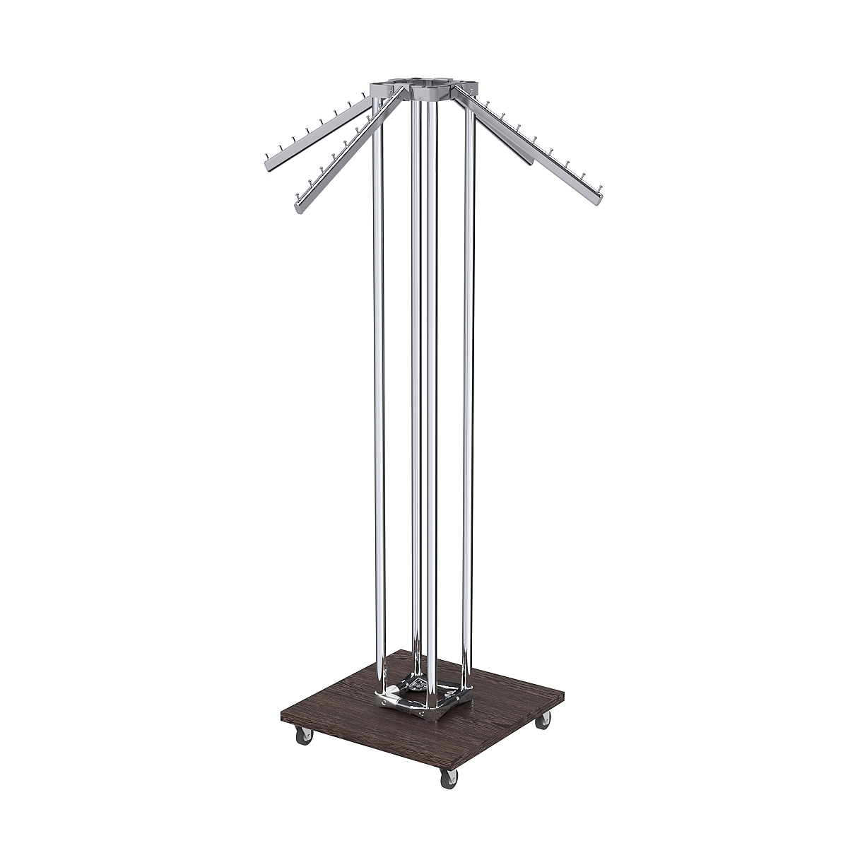 Торговое вешало для одежды ЁЛОЧКА с усиленными кронштейнами №6-4К-8Ц-КНХ Дуб Венге