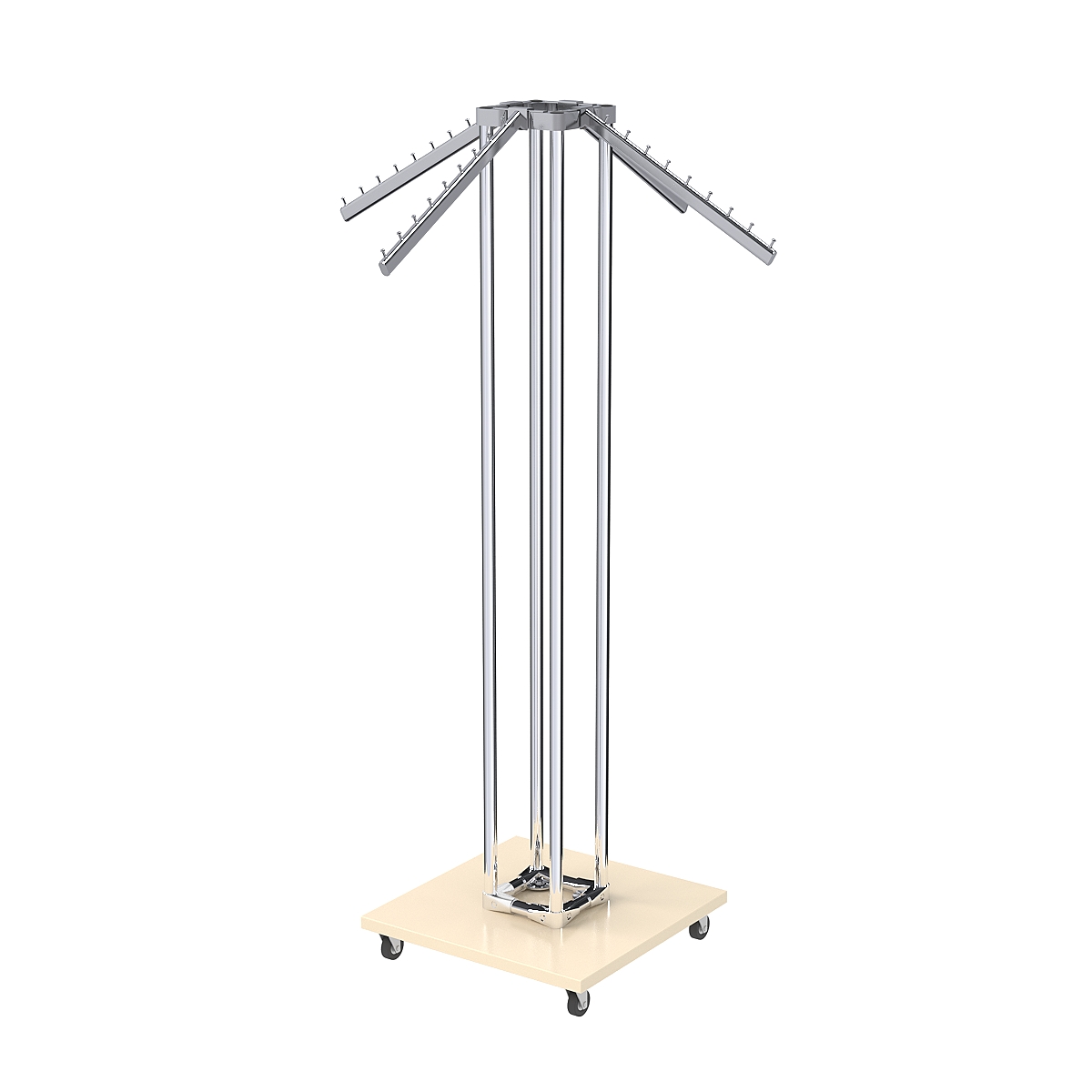 Торговое вешало для одежды ЁЛОЧКА с усиленными кронштейнами №6-4К-8Ц-КНХ Крем Вайс