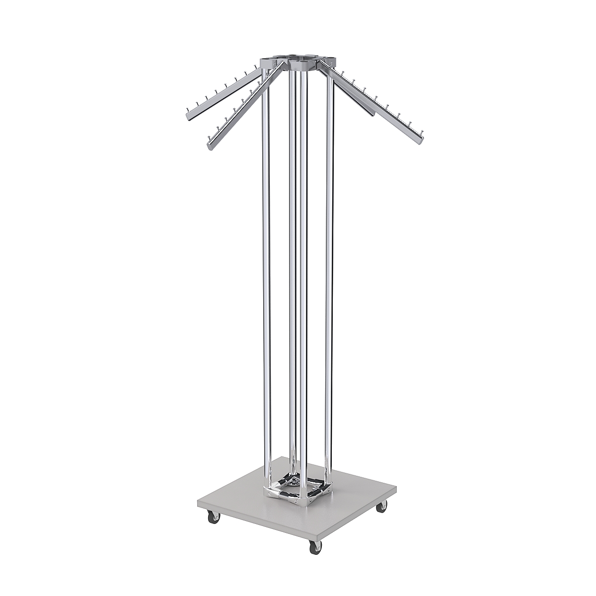 Торговое вешало для одежды ЁЛОЧКА с усиленными кронштейнами №6-4К-8Ц-КНХ Серый