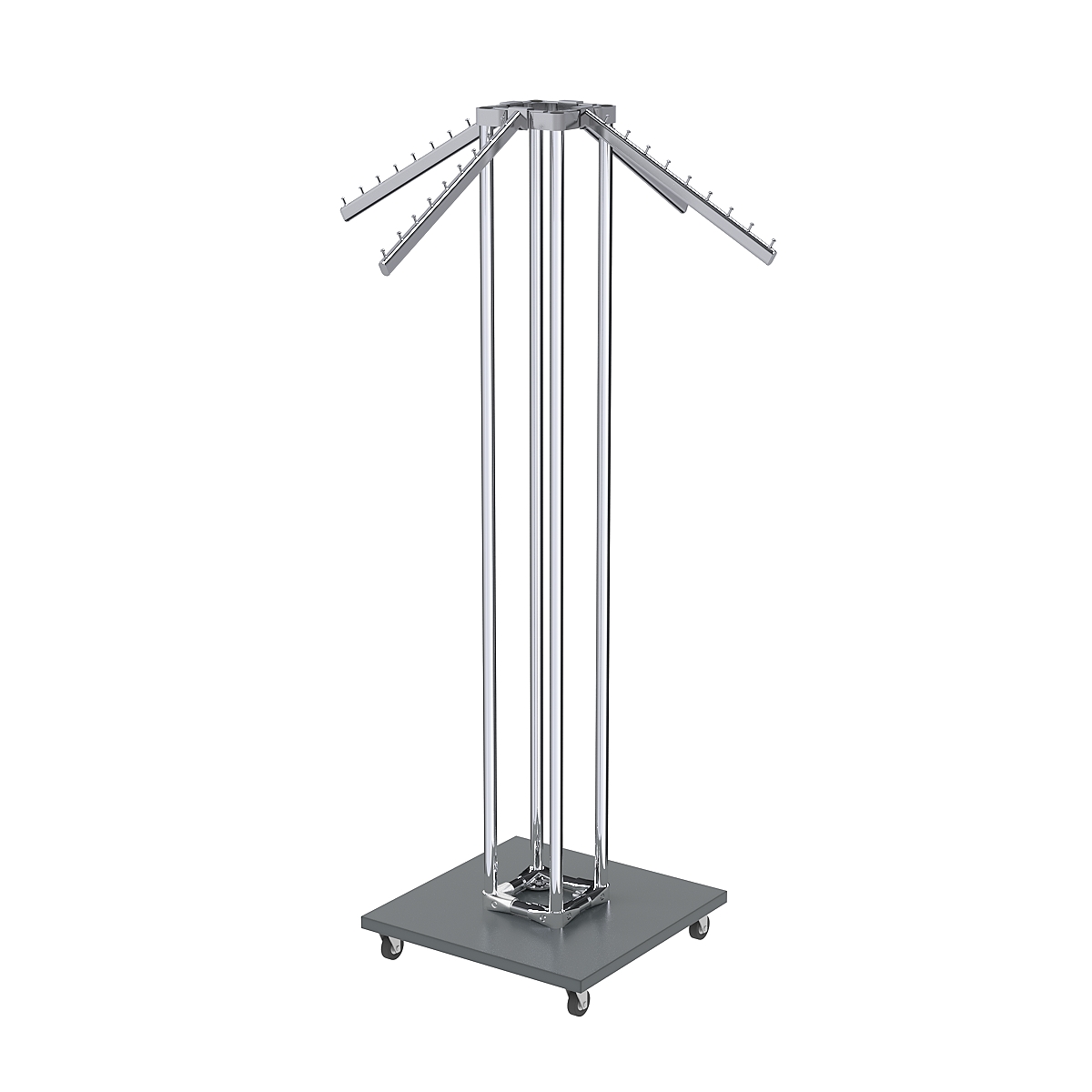 Торговое вешало для одежды ЁЛОЧКА с усиленными кронштейнами №6-4К-8Ц-КНХ Темно-Серый