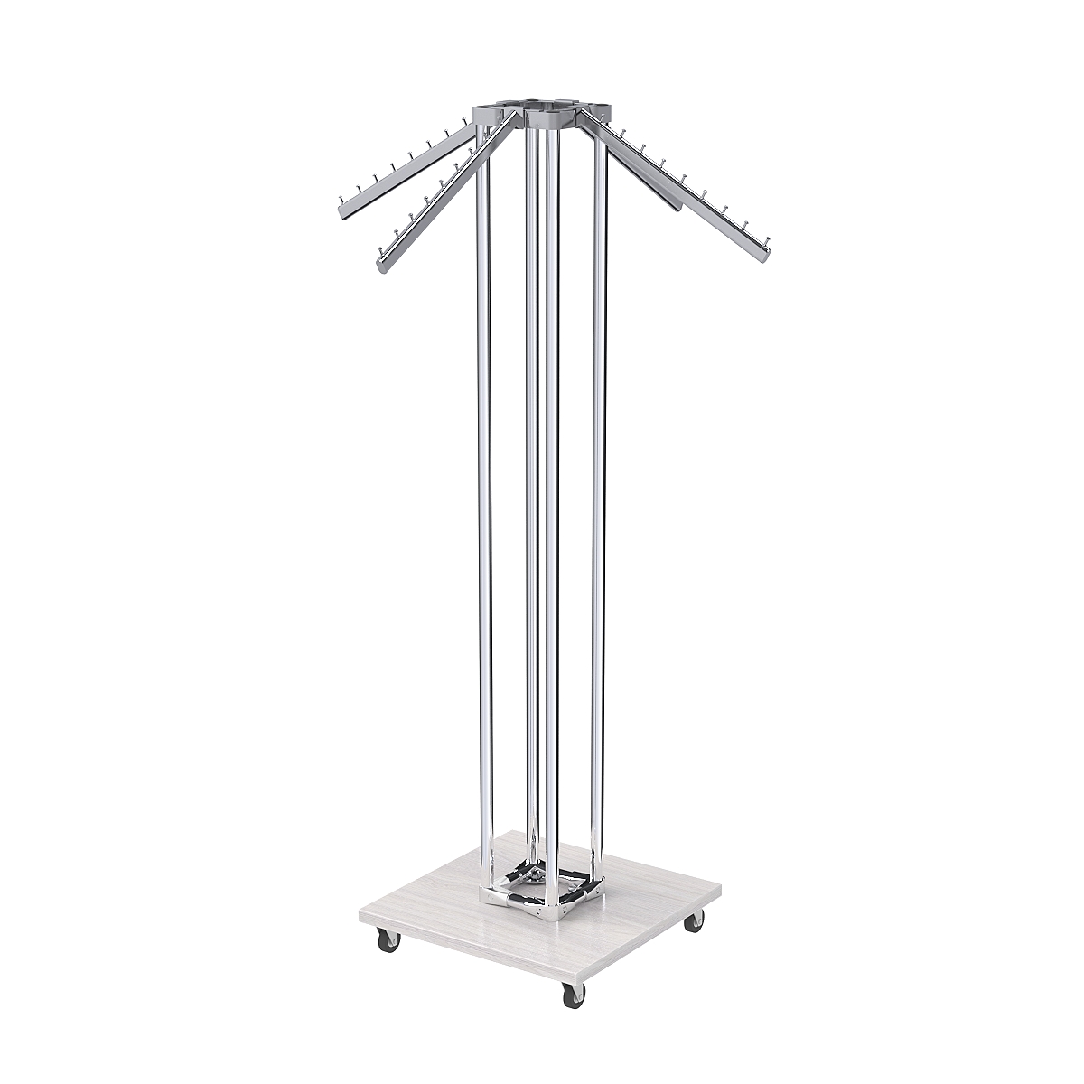 Торговое вешало для одежды ЁЛОЧКА с усиленными кронштейнами №6-4К-8Ц-КНХ Ясень Анкор светлый - U31104