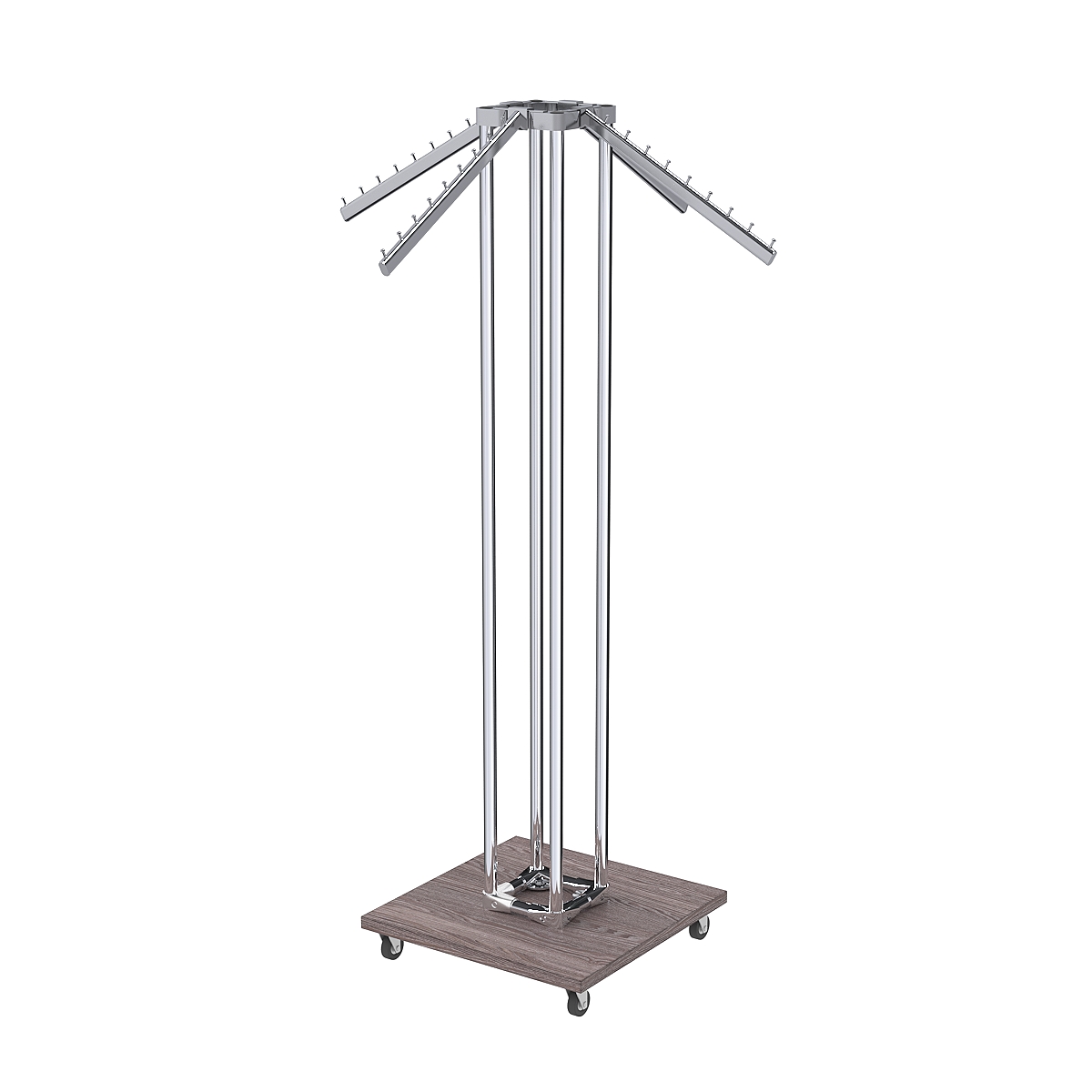 Торговое вешало для одежды ЁЛОЧКА с усиленными кронштейнами №6-4К-8Ц-КНХ Ясень Анкор темный - U31105