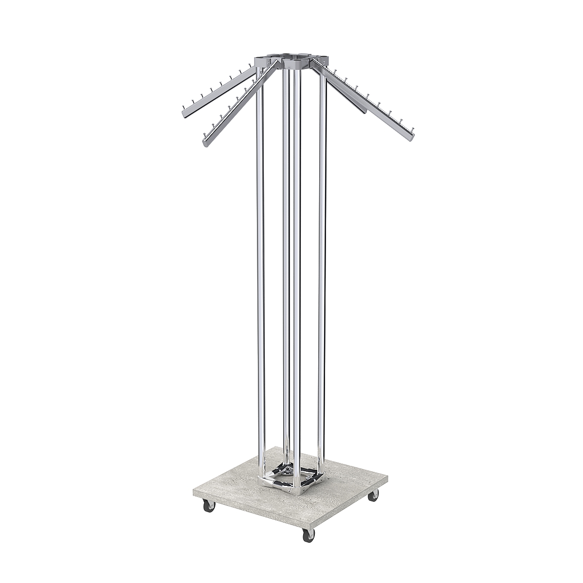 Торговое вешало для одежды ЁЛОЧКА с усиленными кронштейнами №6-4К-8Ц-КНХ Метрополитан Грей