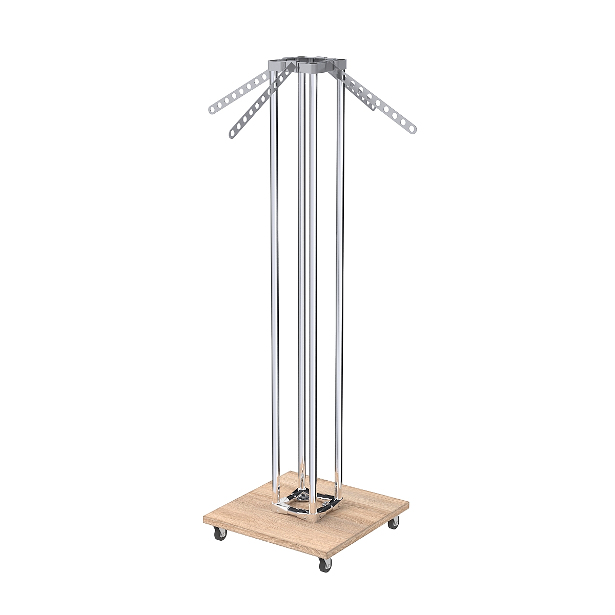 Торговое вешало для одежды ЁЛОЧКА с кронштейнами-лезвиями №8-4К-10-О-ЛНХ Дуб Сонома